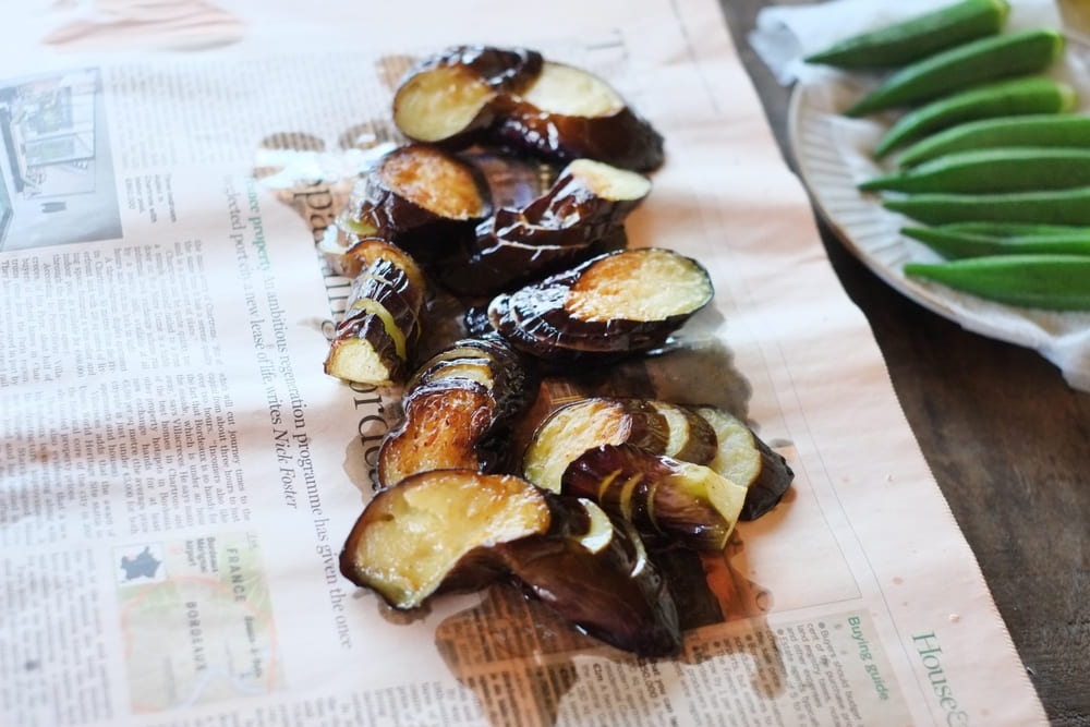 eggplant-on-newspaper